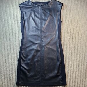 BCBG MAXAZRIA SIZE XS Black Azria Faux Leather Karlee Mini Dress Vegas Club